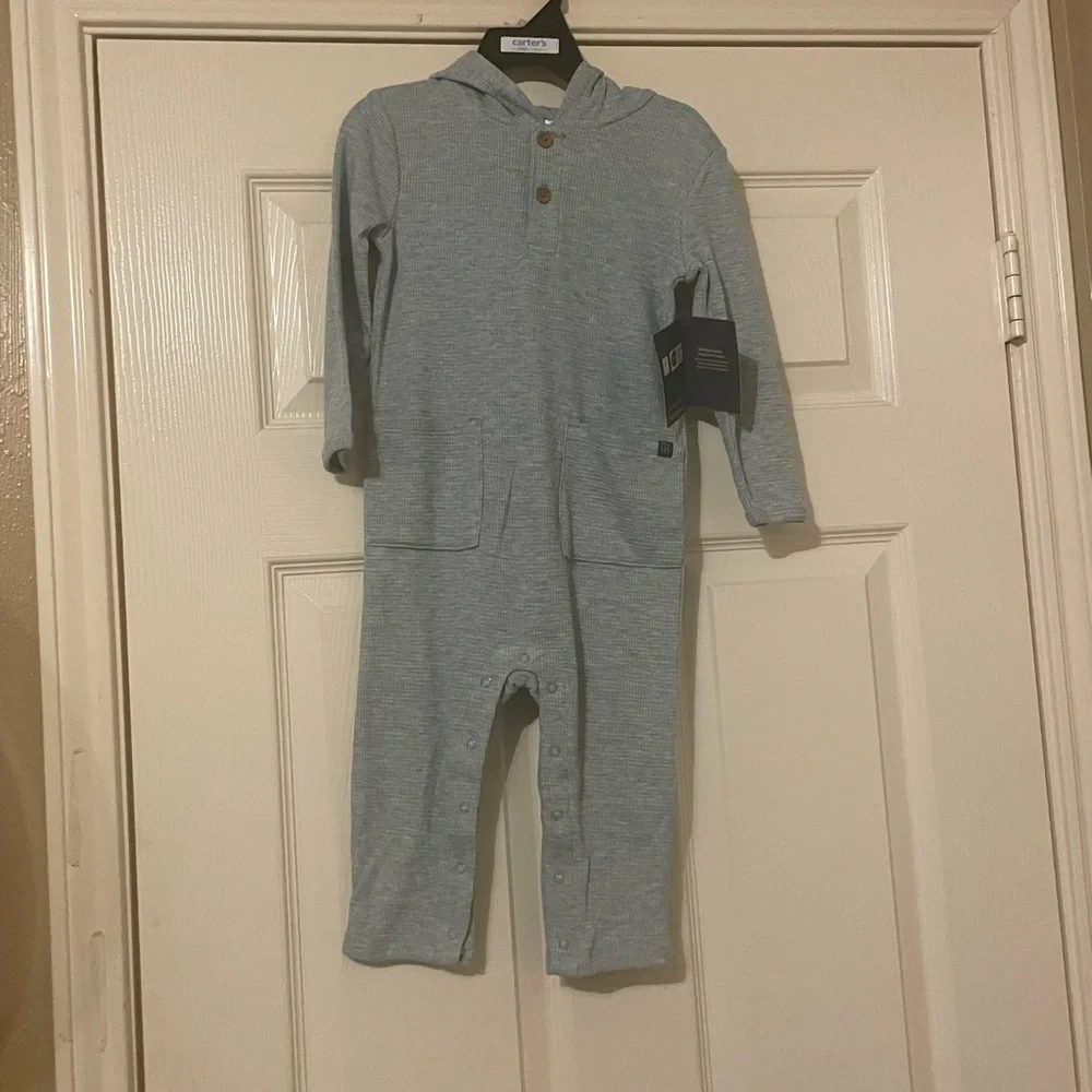 Gerber Baby Hooded Baby Romper with Buttons Size: 24 Months
